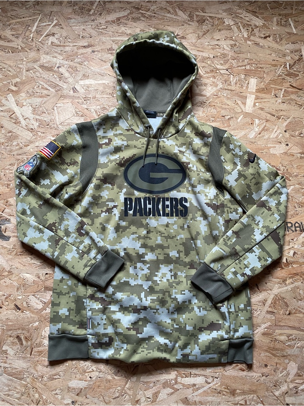 NFL Memorial Olive Camo Dri-FIT Hoodie with OnField Logo